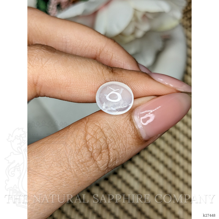 3.08 Ct. White Cabochon Moonstone from Ceylon (Sri Lanka)
