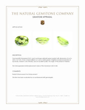 0.81 Ct. Yellowish Green Peridot from Pakistan Appraisal
