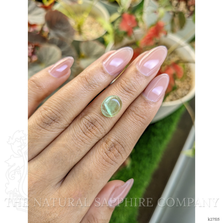 3.50 Ct. Green Cabochon Prasiolite from Madagascar