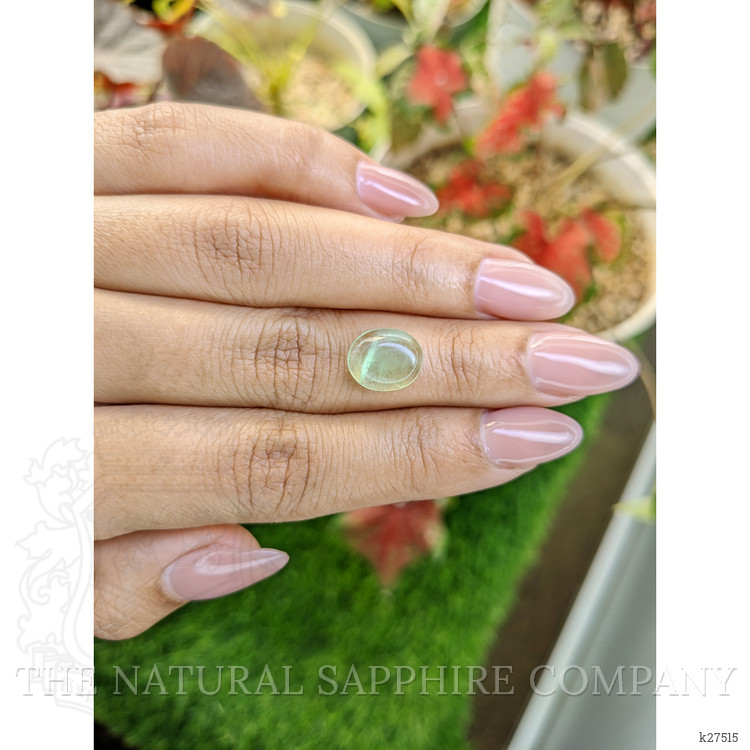 3.50 Ct. Green Cabochon Prasiolite from Madagascar