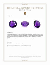 9.75 Ct. Purple Amethyst from Ceylon (Sri Lanka) Appraisal