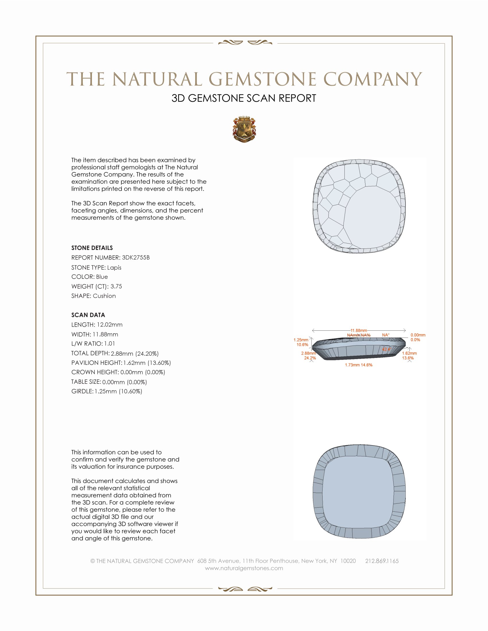 3.75 Ct. Lapis from Afghanistan