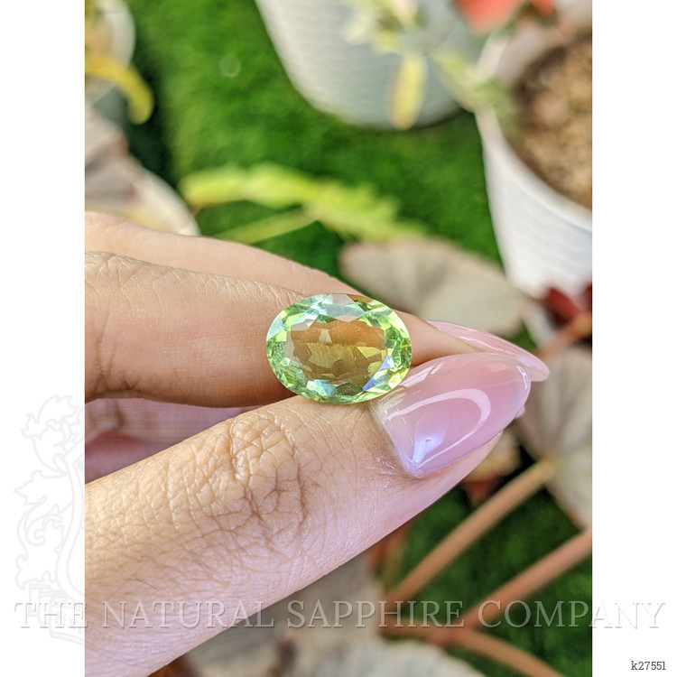 7.06 Ct. Yellowish Green Prasiolite from Madagascar