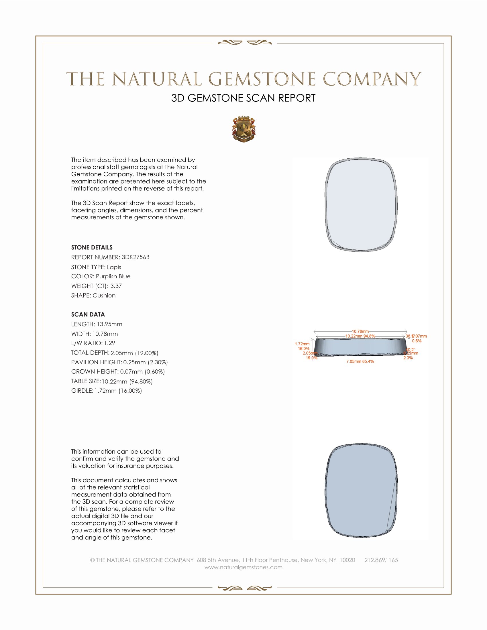 3.37 Ct. Lapis from Afghanistan