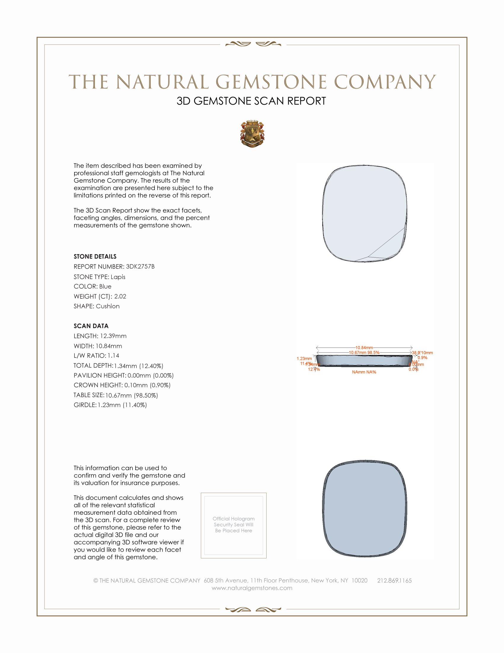 2.02 Ct. Lapis from Afghanistan
