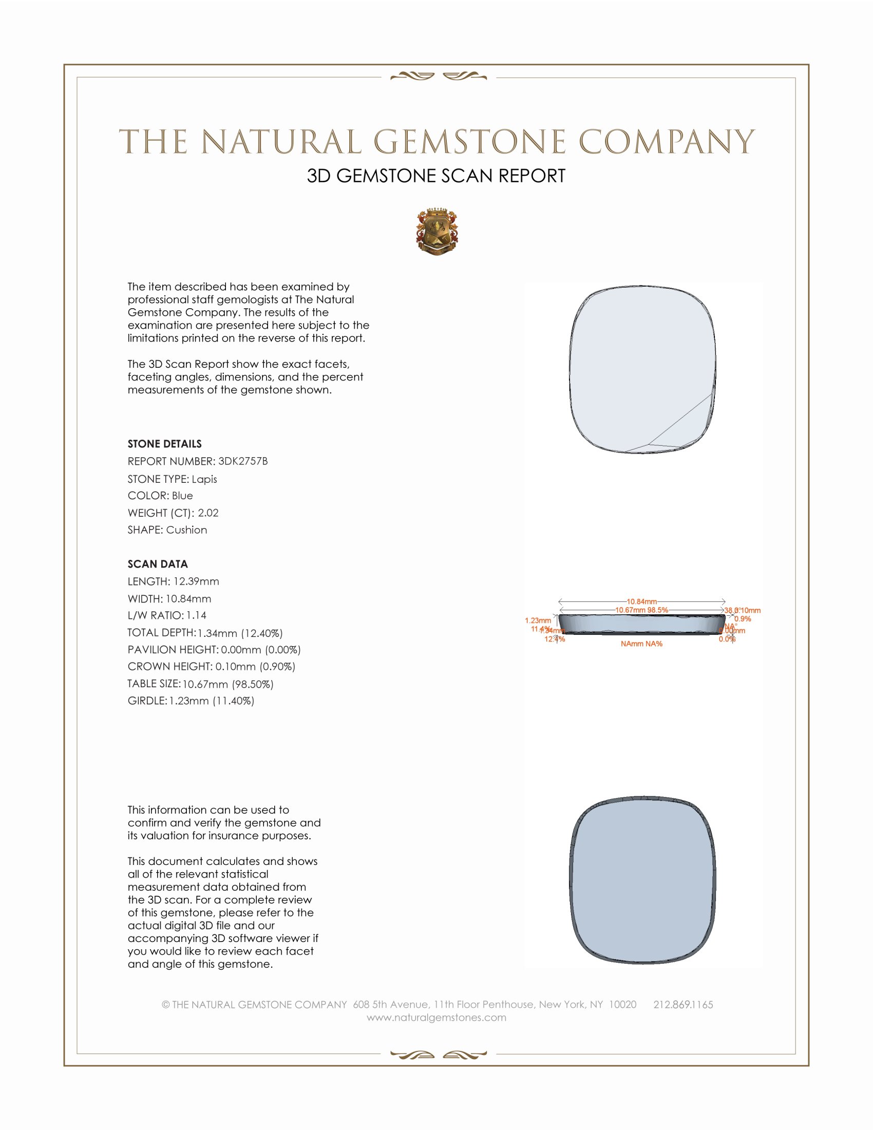 2.02 Ct. Lapis from Afghanistan