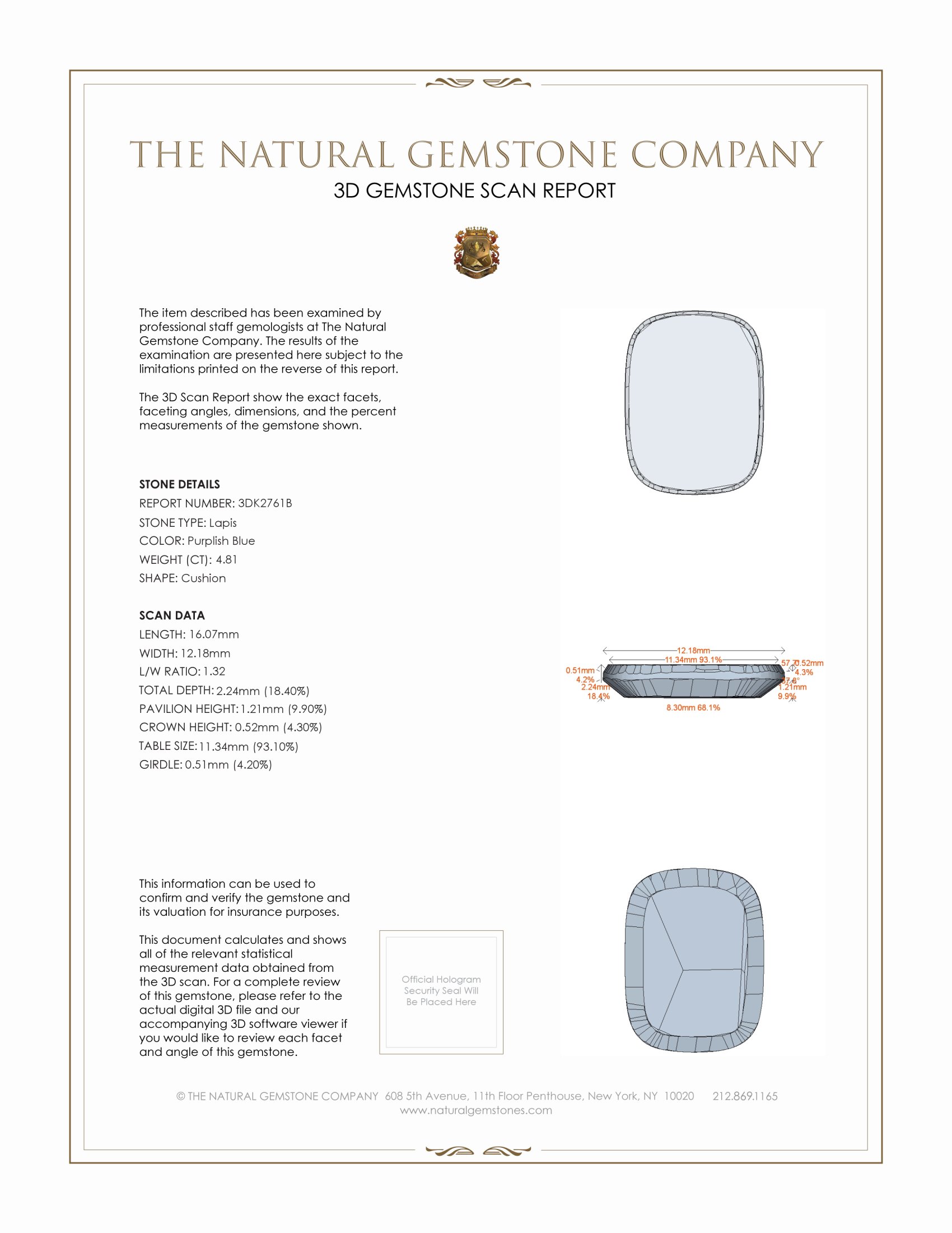 4.81 Ct. Lapis from Afghanistan