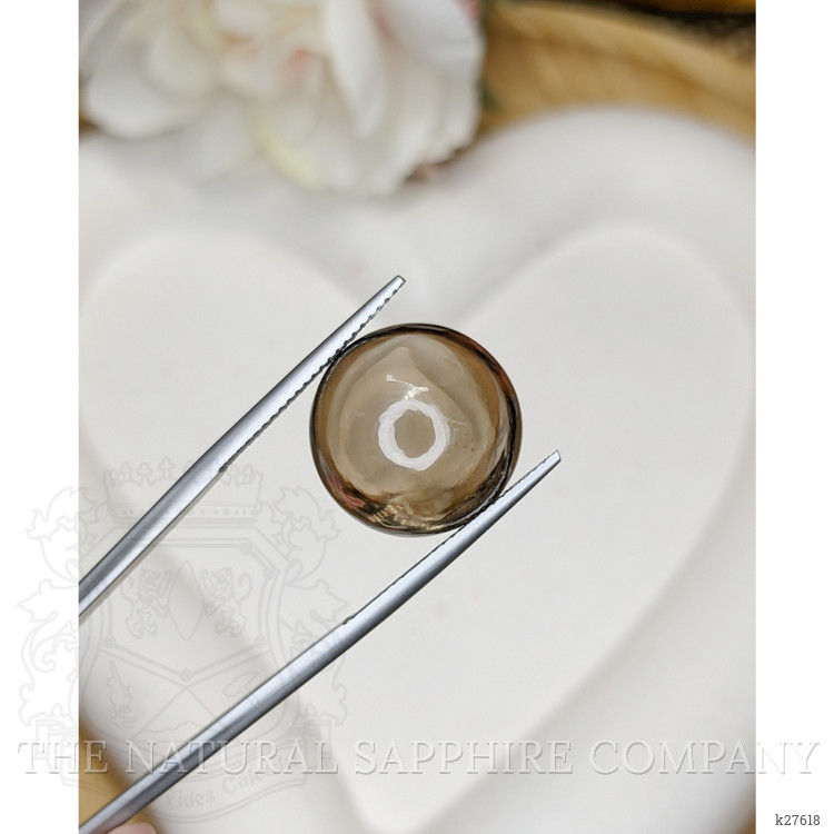 14.23 Ct. Brown Cabochon Smokey Quartz from Ceylon (Sri Lanka)