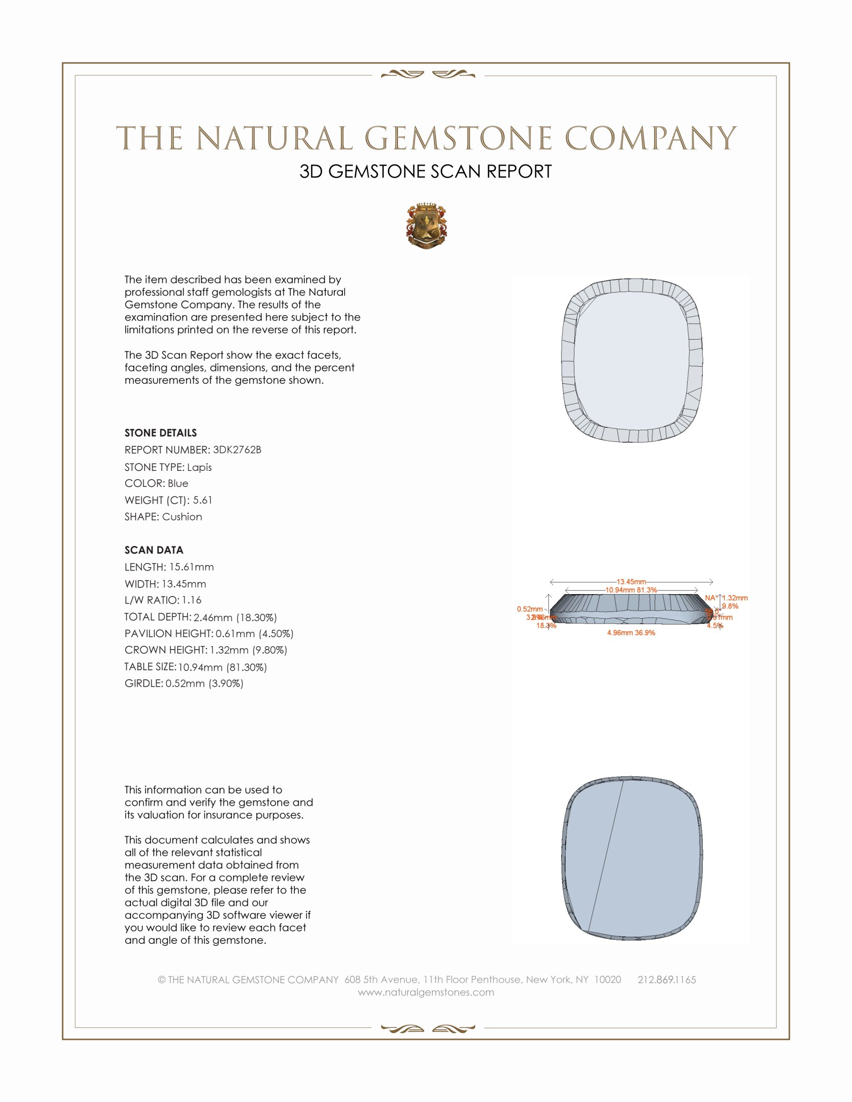 5.61 Ct. Lapis from Afghanistan