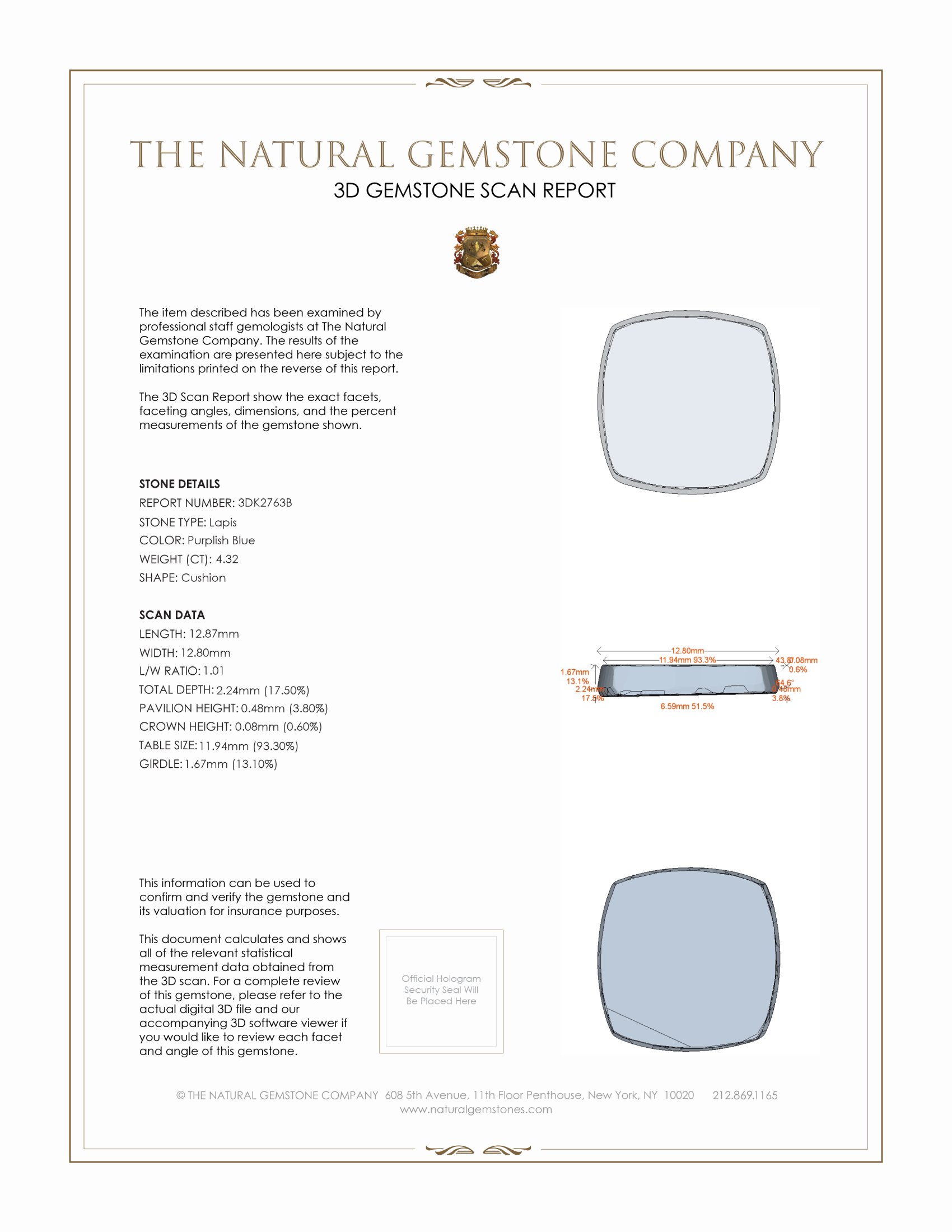 4.32 Ct. Lapis from Afghanistan