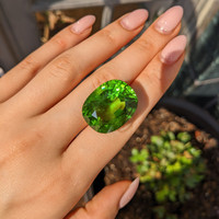 63.21 Ct. Green (Lime Green) Peridot from Pakistan Life Style