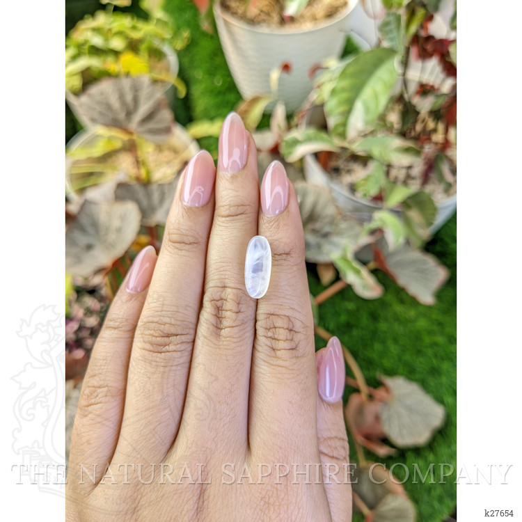7.00 Ct. Blue Flash Cabochon Moonstone from Ceylon (Sri Lanka)