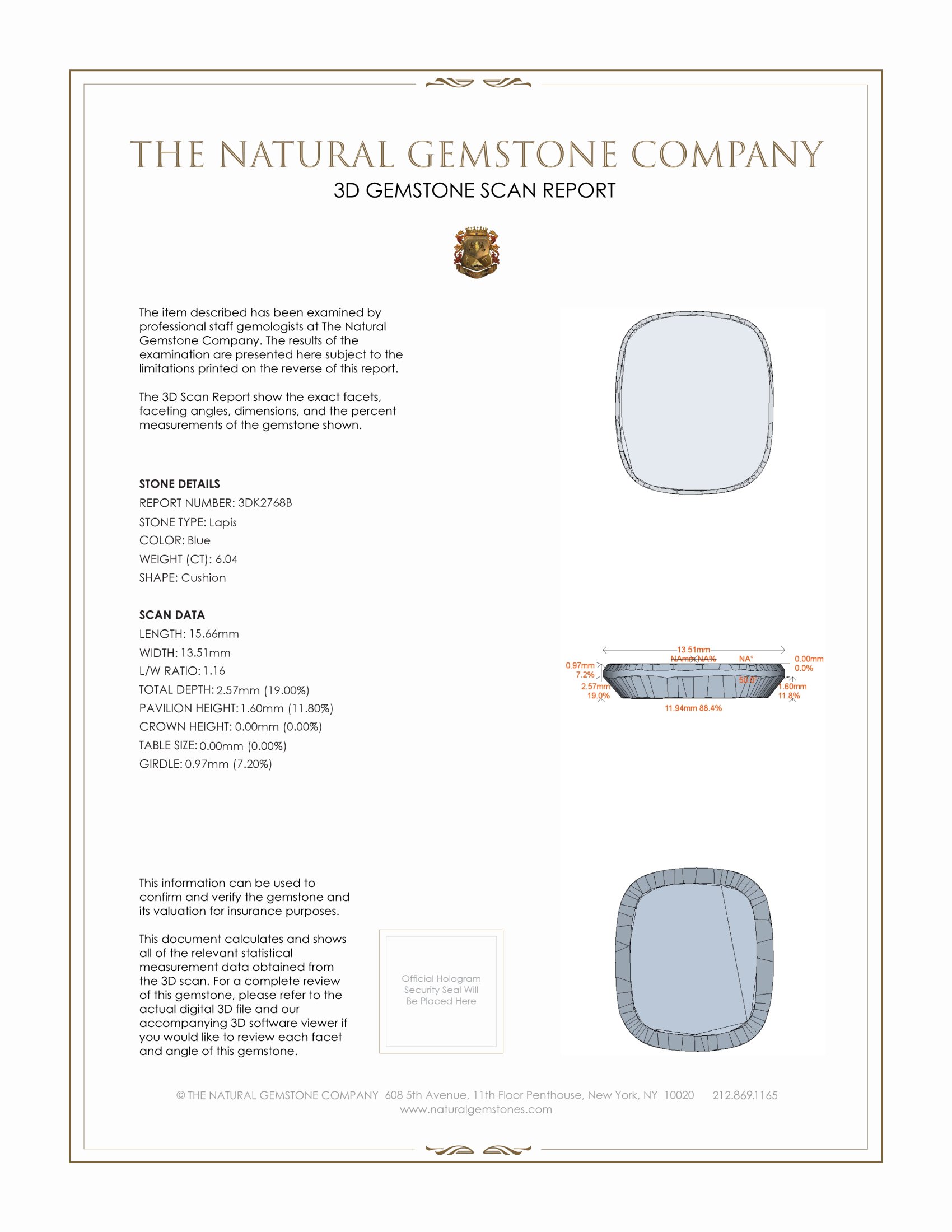 6.04 Ct. Lapis from Afghanistan