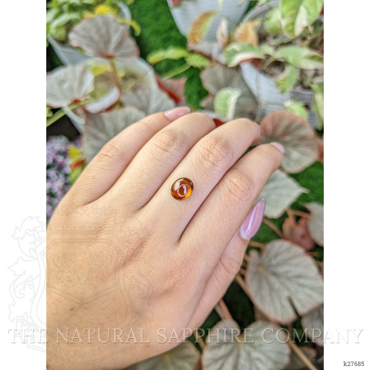 2.57 Ct. Yellowish Orange Cabochon Hessonite Garnet from Madagascar