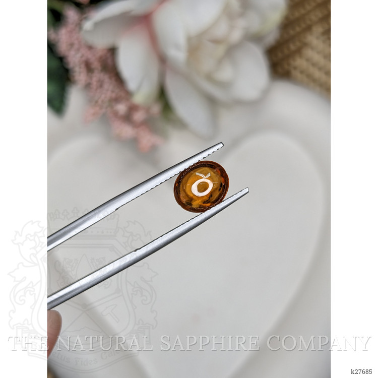 2.57 Ct. Yellowish Orange Cabochon Hessonite Garnet from Madagascar