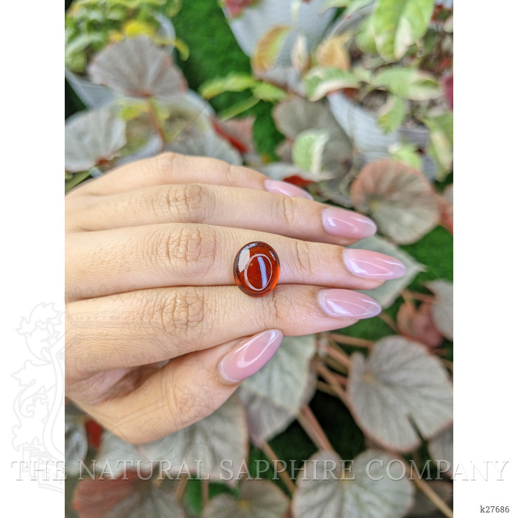 8.82 Ct. Reddish Orange Cabochon Hessonite Garnet from Madagascar