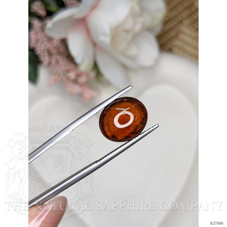 8.82 Ct. Reddish Orange Cabochon Hessonite Garnet from Madagascar