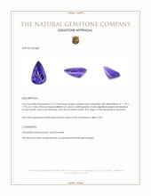 2.77 Ct. Violetish Blue Tanzanite from Tanzania Appraisal