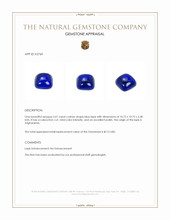 5.61 Ct. Cabochon Lapis from Afghanistan Appraisal