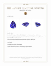 14.98 Ct. Violetish Blue Tanzanite from Tanzania Appraisal