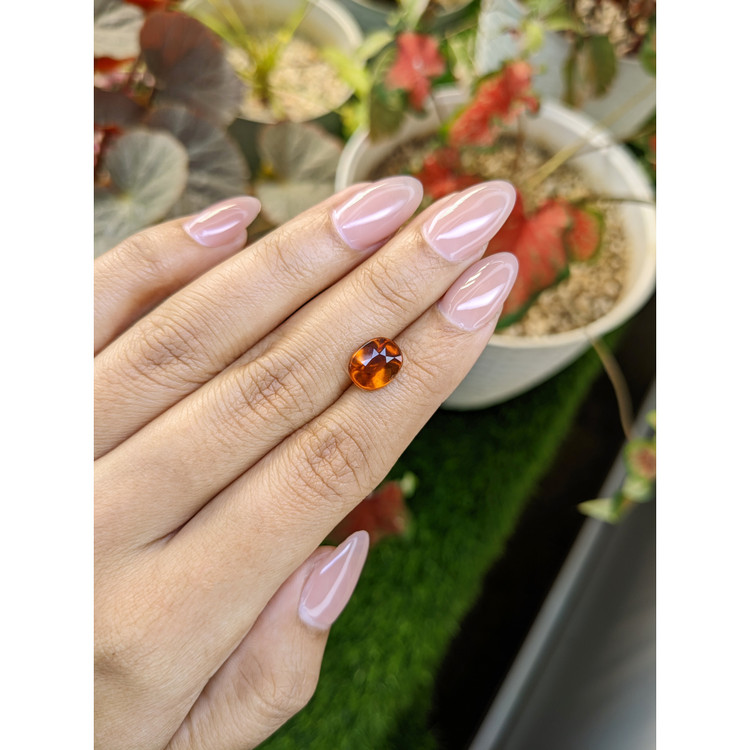 2.81 Ct. Golden Orange Cabochon Hessonite Garnet from Madagascar