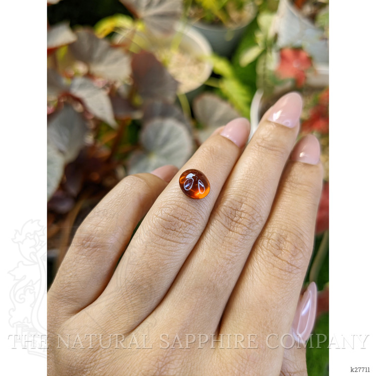 3.73 Ct. Reddish Orange Cabochon Hessonite Garnet from Madagascar