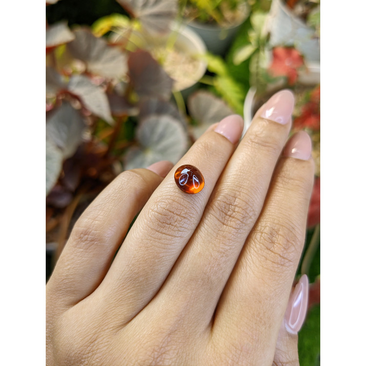 3.73 Ct. Reddish Orange Cabochon Hessonite Garnet from Madagascar