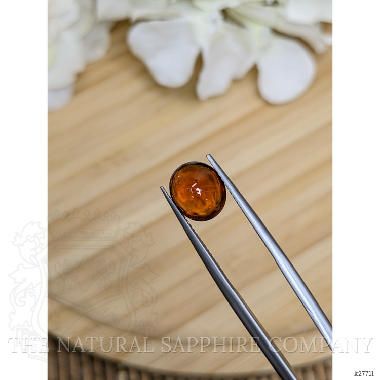 3.73 Ct. Reddish Orange Cabochon Hessonite Garnet from Madagascar
