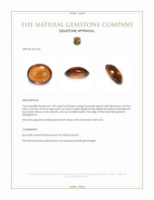 1.89 Ct. Orange Cabochon Hessonite Garnet from Madagascar Appraisal