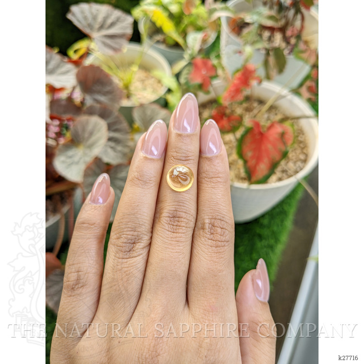 6.02 Ct. Peach Cabochon Citrine from Ceylon (Sri Lanka)