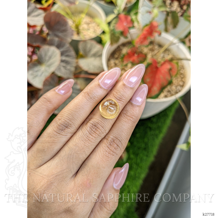 13.60 Ct. Golden Cabochon Citrine from Ceylon (Sri Lanka)