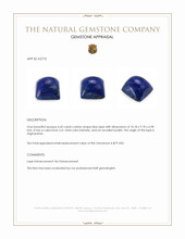 6.60 Ct. Cabochon Lapis from Afghanistan Appraisal