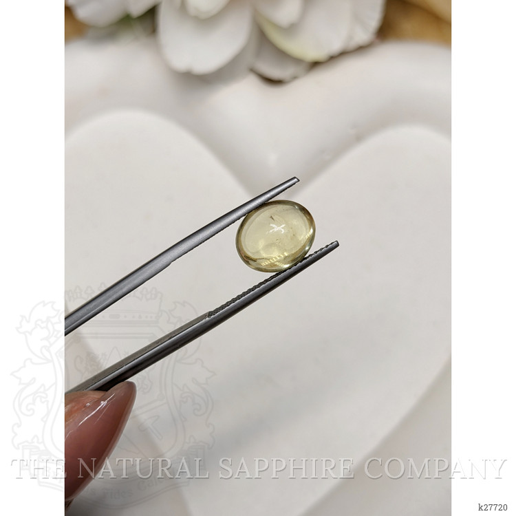 4.41 Ct. Greenish Yellow Cabochon Citrine from Ceylon (Sri Lanka)