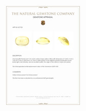 7.63 Ct. Yellow Cabochon Citrine from Ceylon (Sri Lanka) Appraisal