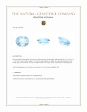 7.92 Ct. Blue Aquamarine from Madagascar Appraisal