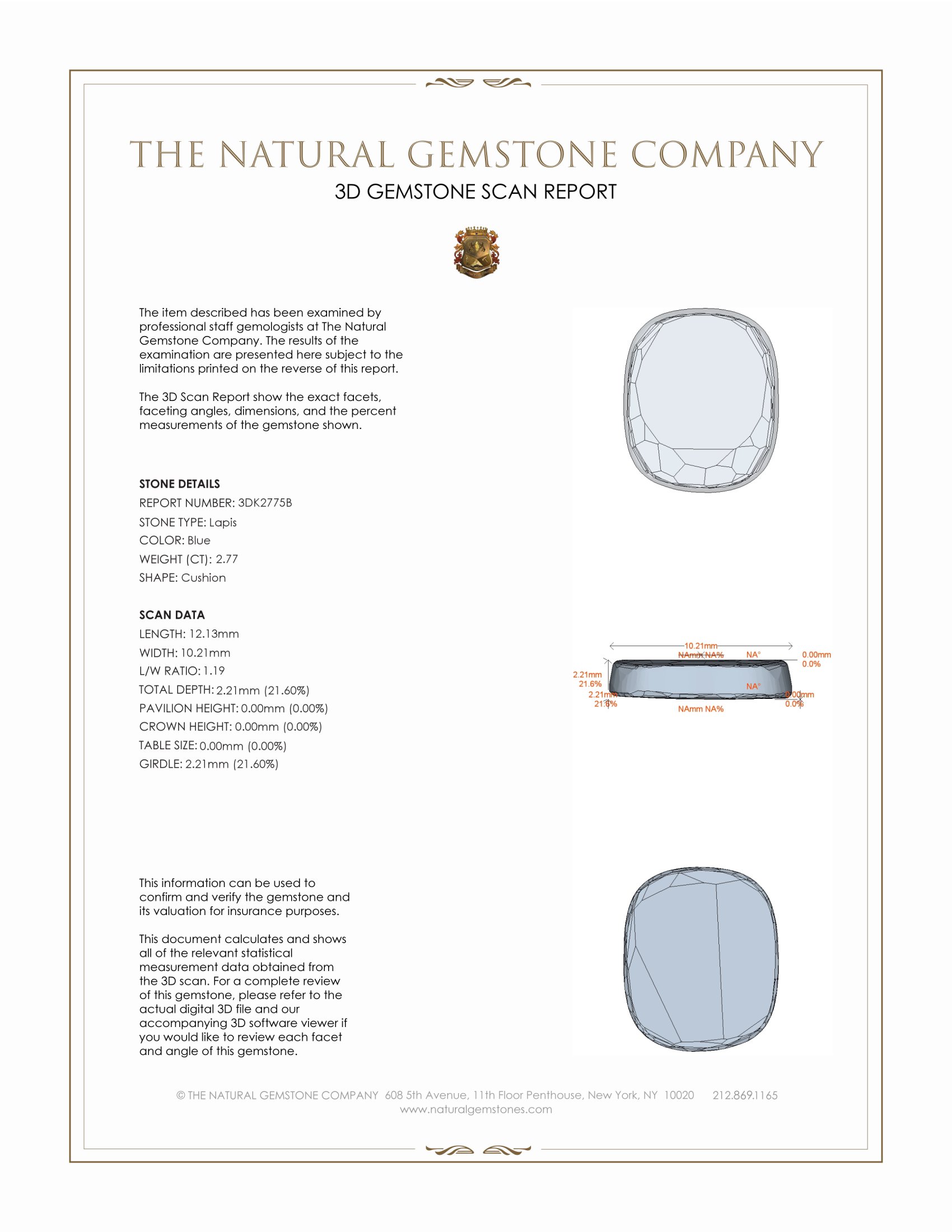 2.77 Ct. Lapis from Afghanistan