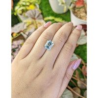3.39 Ct. Bluish Green Aquamarine from Madagascar Life Style