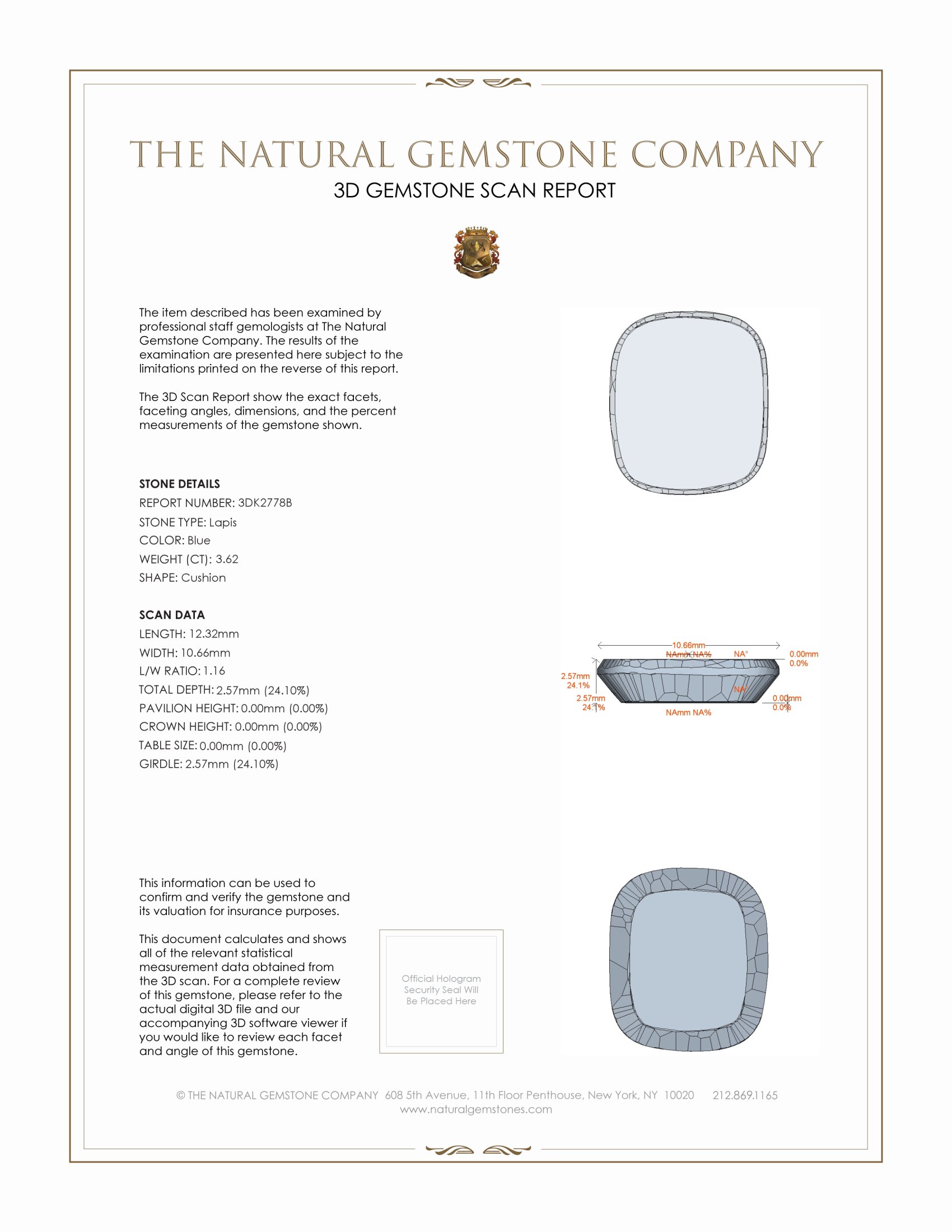 3.62 Ct. Lapis from Afghanistan