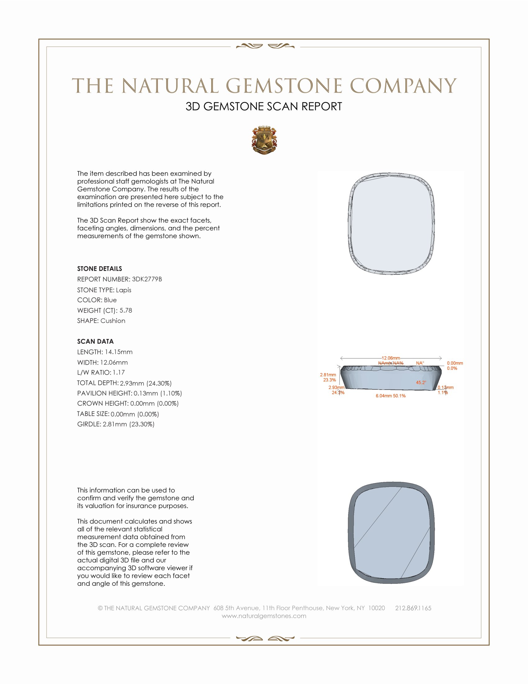 5.78 Ct. Lapis from Afghanistan