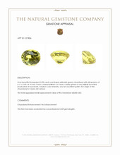 0.98 Ct. Yellowish Green Chrysoberyl from Ceylon (Sri Lanka) Appraisal