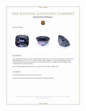 0.81 Ct. Blue Cobalt Spinel from Ceylon (Sri Lanka) Appraisal