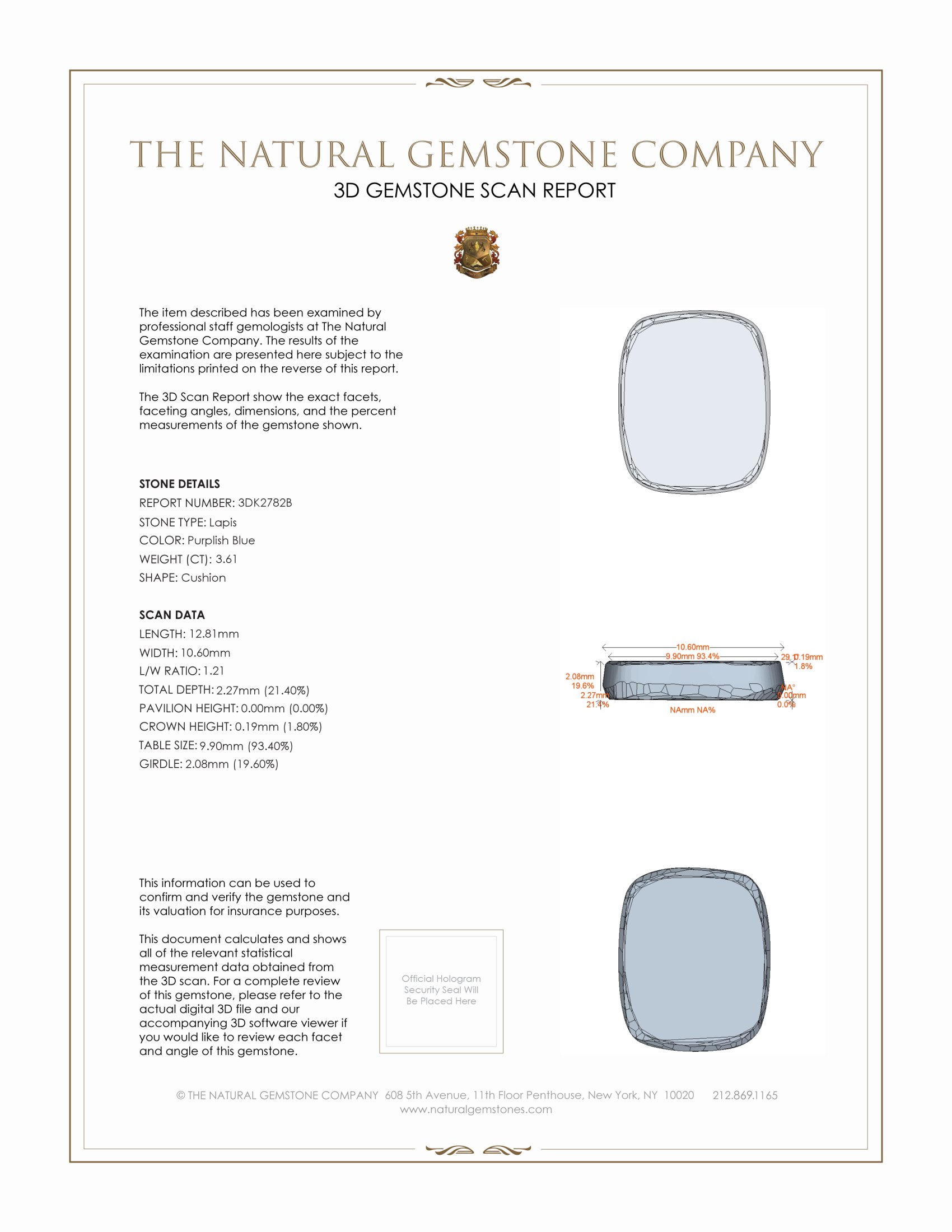 3.61 Ct. Lapis from Afghanistan