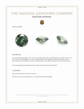 2.58 Ct. Green Zircon from Ceylon (Sri Lanka) Appraisal