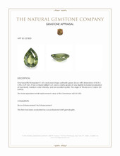 1.43 Ct. Yellowish Green Zircon from Ceylon (Sri Lanka) Appraisal