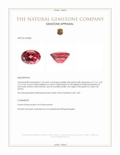 1.18 Ct. Purplish Pink Garnet from Ceylon (Sri Lanka) Appraisal