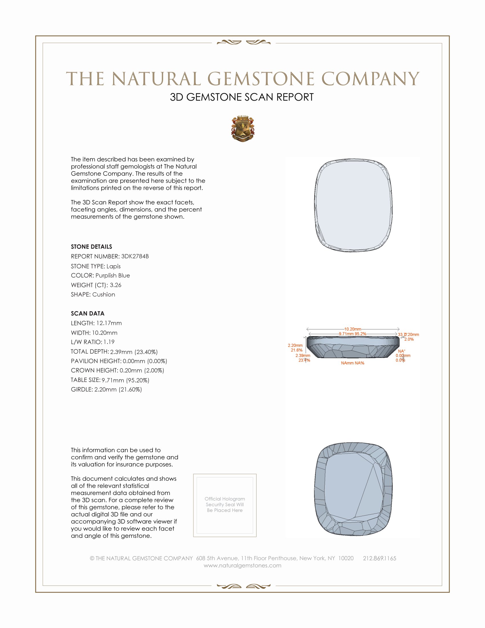 3.26 Ct. Lapis from Afghanistan