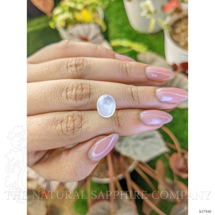 4.55 Ct. Blue Flash Cabochon Moonstone from Ceylon (Sri Lanka)
