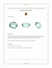 10.36 Ct. Bluish Green Prasiolite from Brazil Appraisal