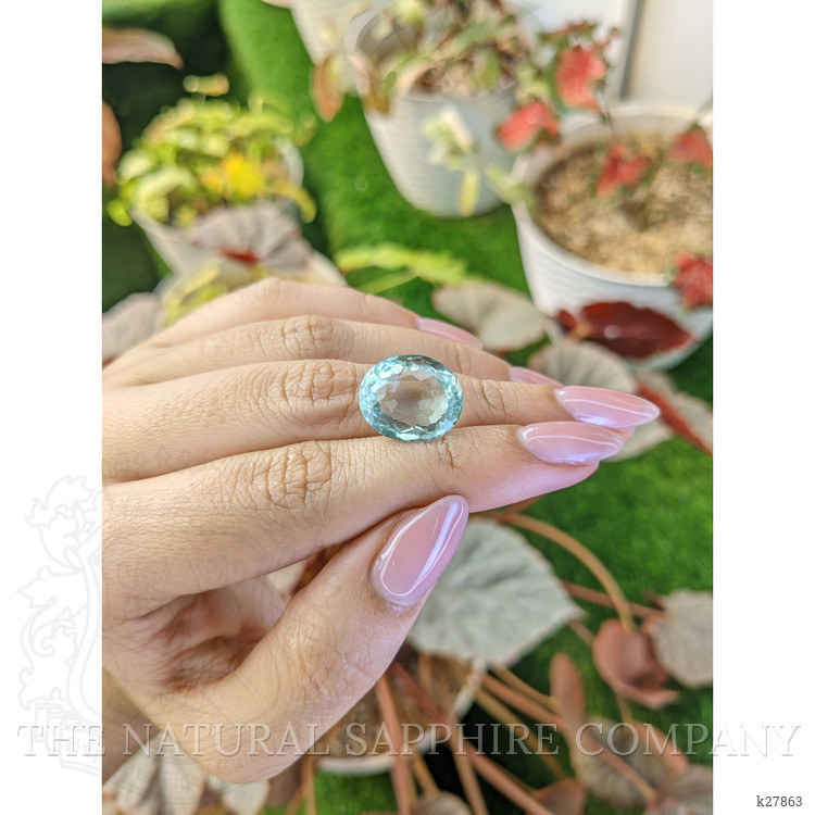 10.36 Ct. Bluish Green Prasiolite from Brazil