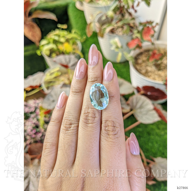 10.98 Ct. Bluish Green Prasiolite from Brazil